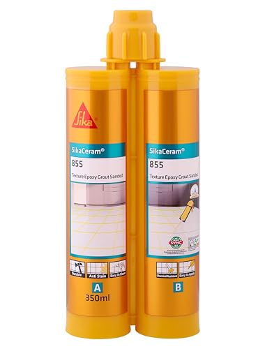 Image of SIKA - Coloured epoxy tile grout - SikaCeram 855 Texture Epoxy Grout Sanded, Warm Grey - Use on tile floor and wall tile - Tiles joint of 2-15mm - Easy to apply - 350ml