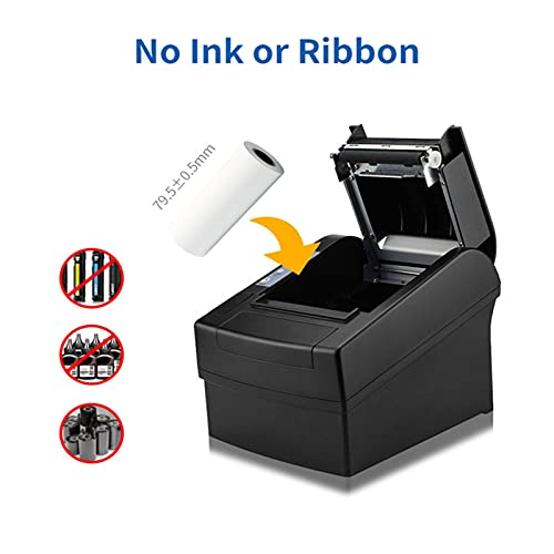 Image of Receipt Bill Printer 3inch 80mm Automatic 300mm /s Pos Tickets Printer USB Serial LAN Parallel Thermal Printer(Parallel)