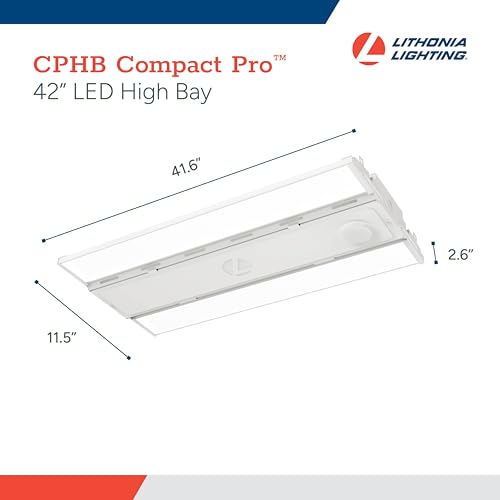 Image of Lithonia Lighting Compact Pro LED High Bay Light, Ceiling Lighting Fixture, Adjustable Brightness Lumens, Selectable Cool White /Daylight White Light, UVOLT 120-347V