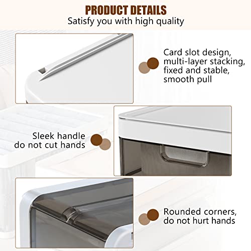 Snslxh 18 Qt,3 Pack Stackable Plastic Storage Bins With Lid,Foldable Closet Organizers Storage Box,Drawer Organizers For Clothes,Toys,Clear With Black #TOP3