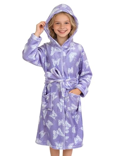 Image of Doctor Unicorn Soft Hooded Rainbow Bathrobe Sleepwear for Girls