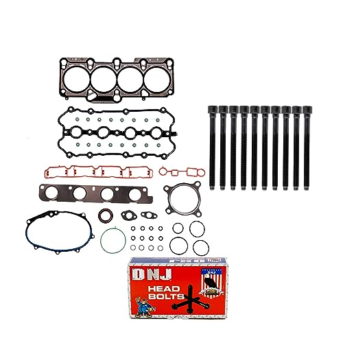 Image of DNJ HGB8002 Engine Cylinder Head Gasket Set with Head Bolt Kit, Complete Repair Set for 2006-2015 Audi, Volkswagen Eos, Golf R, GTI 2.0L L4 16V DOHC 1984cc