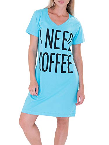 Caramel Cantina Sleep Long Length Nightshirt (Small/Medium, Blue)