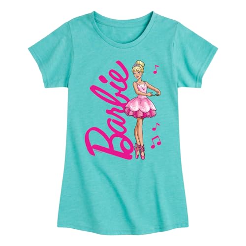 Barbie - Logo with Ballerina - Girls Fitted Short Sleeve Graphic T-Shirt
