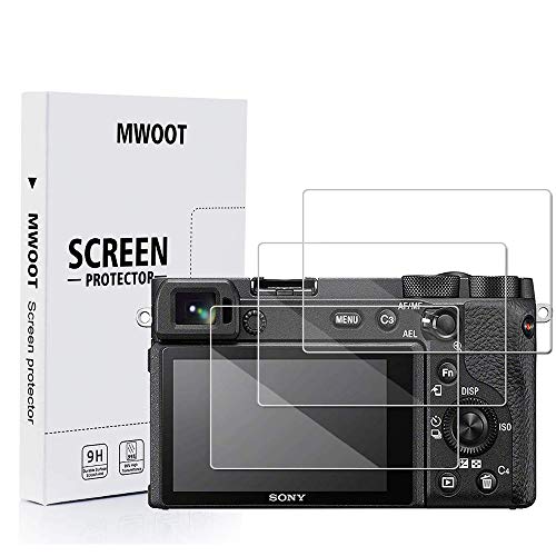 MWOOT 3 Unidades Protectores Cristal Templado Compatible con Sony Alpha A6600 A6000 A5000 A6300...