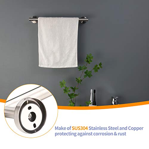 Bathroom Hardware Set, 3 Piece Brush Nickel Bathroom Towel Rack Set Wall-Mount Towel Bar Set Include 16'' Hand Towel Bar, Toilet Paper Holder, Self Adhesive Hook #TOP4