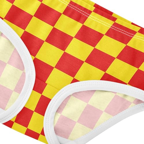 Red and Yellow Buffalo Checkered Toddler Girls's Underwear 2T4