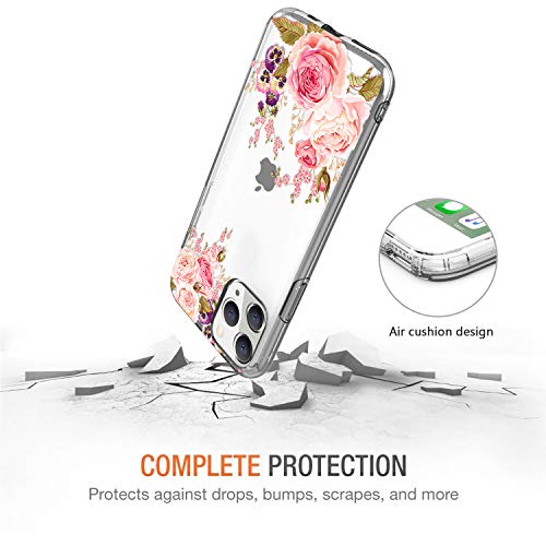 Jaholan Iphone 11 Pro Max Case Clear Cute Design Flexible Bumper Tpu Soft Rubber Silicone Cover Phone Case For Iphone 11 Pro Max 6.5 Inch 2019 - Girl Floral Flower Rose #TOP6