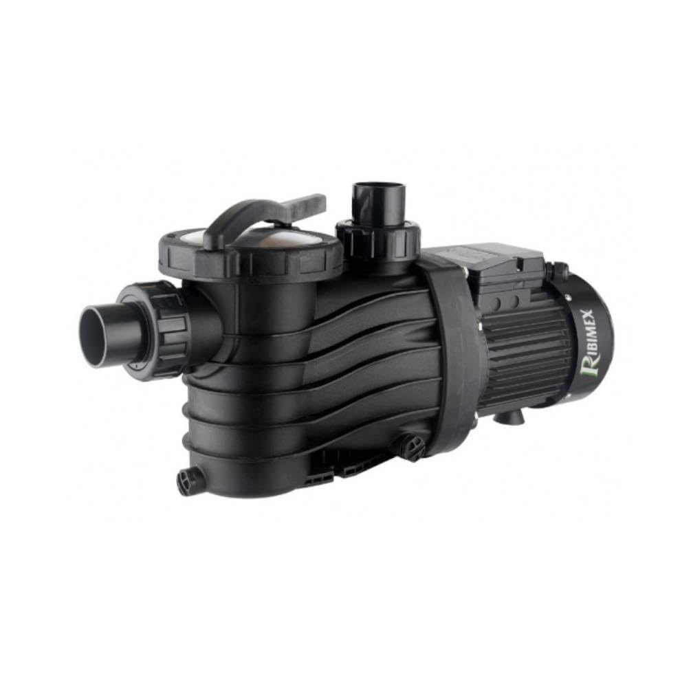 Bomba de filtración de piscina de 800 W, caudal 18 m3 (18 000 l/h) – Altura de descarga 12 m – Auto-Amolante con prefiltro – D-Work