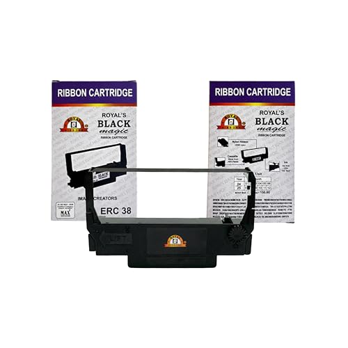 Royal Ribbons Compatible Dot Matrix Ribbon Cartridge for Epson ERC-38 – High Performance Black Ribbon for POS and Receipt Printers – Compatible...