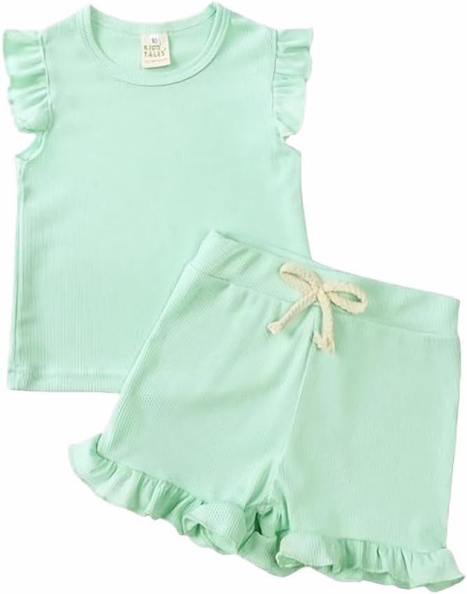 Baby Girls Clothes T-shirt Shorts Summer Sleeveless Two-Piece Outfit