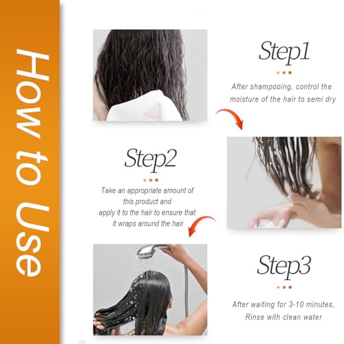 LSKINBATH Hair Mask Deep Treatment Conditioner Collagen Protein Argan Oil Biotin Repair For Dry Damaged Frizzy Curly All Hair Types(16.9 Fl Oz/500ml) (collagen) — view 6