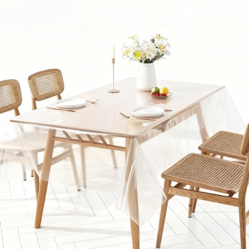 Tischdecke Transparent Tischfolie 140 X 200 cm, Rechteckig Tischdecke...