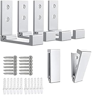 OHIYO 6Pcs Foldable Hooks for Hanging Coat & Bags & Hat & Key Wall Mounted Heavy Duty Aluminum Alloy Folding Coat Hooks with 12pcs Screws for Headphones Holder or Wall Hanger Hook( Matte Silver)