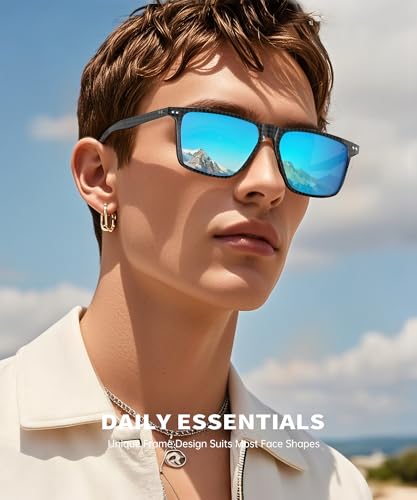 Image of ANYLUV Mens Sunglasses Polarized Upgraded Carbon Fiber Temple Sun Glasses Fashion Driving with UV Protection