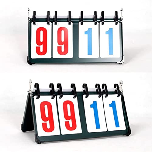 Marcador digital portátil para baloncesto, voleibol, fútbol, fútbol americano, tenis y bádminton, con carcasa de acero y tarjetas de plástico impermeables miniatura 4