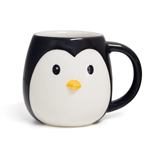 Balvi Mug Pingo Taza en Forma de Cabeza de pingüino Capacidad 400ml Apta para lavavajillas y microond