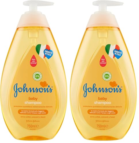 JOHNSON'S Baby, Champú para niños, fórmula ligera y delicada, sin colorantes, alcohol y jabón, no más lágrimas, ideal para toda la familia, 750 ml (Paquete de 2)