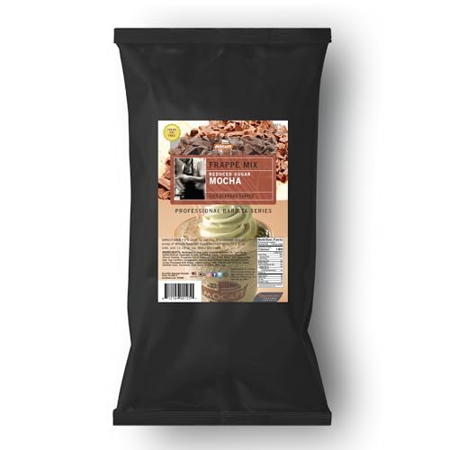 MOCAFE Low Sugar Mocha Powder Mix, Instant ice blended coffee frappe,Sweetened with Splenda, 3lb bulk bag