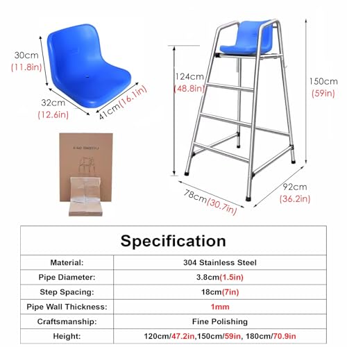 Silla de Salvavidas para Piscina Acero Inoxidable 150 cm miniatura 2