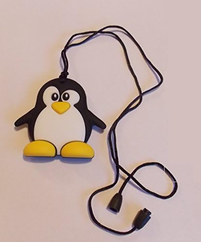 ChuChumz Chewelry Sensory Chews for Children with Autism ADHD Who Need to Chew Bite or Fidget Penguin Chewy Necklace Aids Concentration Safe Stop Biting Toys That Work