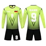 Genérico Camiseta de Portero Personalizada para Niño Hombre Equipacion Portero Niño Personalizada Conjunto Camiseta Portero Futbol Hombre con su Nombre Número Equipo Número