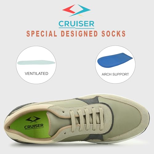 Image of Cruiser Mens Running Shoes|Everyday Sneakers with Effortless Vibes|Casual Breathable Walking Shoes|Sport Athletic Sneakers|Gym Comfortable Lightweight Shoes (Pace-1)