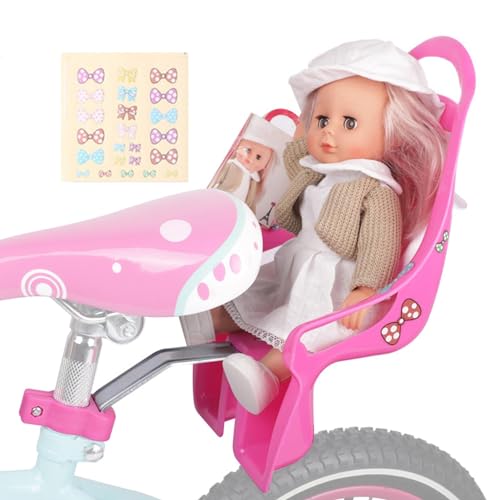 Geteawily Siège De Vélo De Poupée, Siege Poupee Velo Enfant Fille, Porte Poupee Velo avec Autocollants DIY, Universel SièGe De VéLo De Poupée, Encourage L'imagination