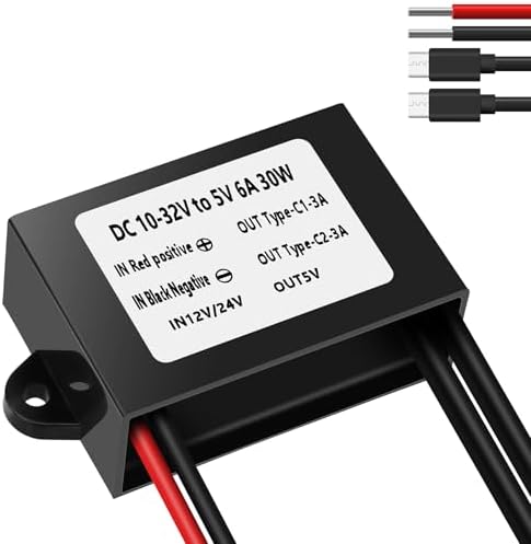 12v To 5v Step Down Converter 30W Dual USB Buck Converter - 12V/24V To 5V 6A Step Down (IP68 Waterproof, Car/RV/Solar Use) 12v Usb Adapter