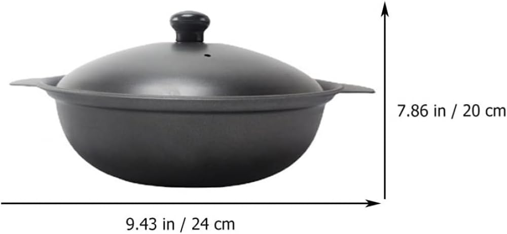 Padella in ghisa rivestita in ghisa padella per torta in ghisa stagionata pentola per zuppa forno casseruola pentole pentole per cucina pollo riso zuppa di riso 20 cm padella in ghisa smaltata A||22 x