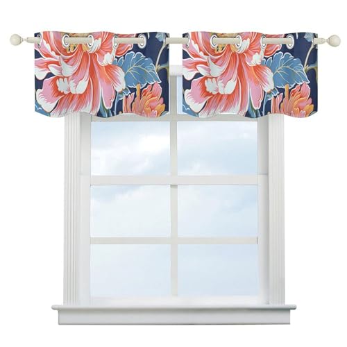 Cenefas florales de 52x18 pulgadas para cortinas de cocina y ventanas de sala 3