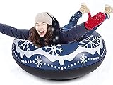 Aufblasbare Schlitten für Erwachsene Kinder: JanTeelGO 120cm Snow Tube mit Griffen für Rodeln - Kratzfest, Frostbeständig, Familienspiele im Freien, Geschenke Mädchen und Jungen