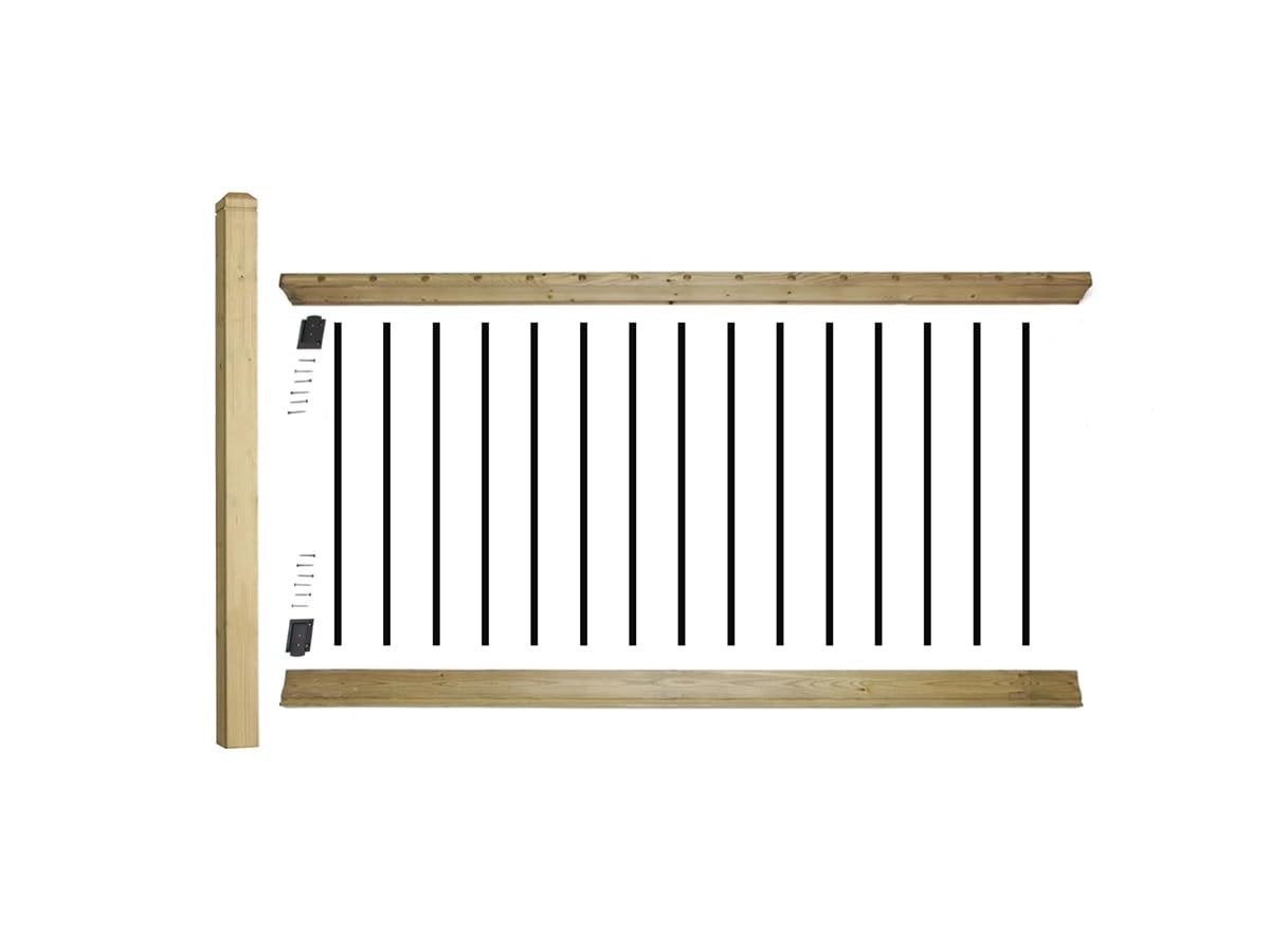 eDecks Traditional Decking Balustrade Extension Kit - 1800mm Span - With 1200mm Post