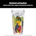 Ninja BN401 Nutri Pro Compact Personal Blender, Auto-iQ Technology, 1100-Peak-Watts, for Frozen Drinks, Smoothies, Sauces & More, with (2) 24-oz. To-Go Cups & Spout Lids, Cloud Silver - Image 5