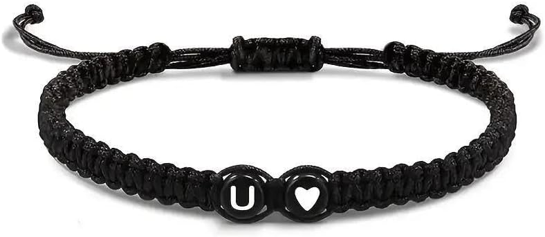 Men Bracelet Black Minimalist for Women Rope Initial Casual Outfit