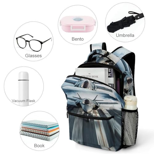 F-35 Fighter Jet U.S Air Force Backpack Lightweight Laptop Backpack Casual Bag Travel Daypack for Women Men4