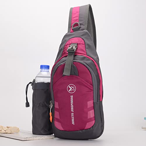 Mochila tiracolo impermeável, resistente ao desgaste, bolsa transversal com suporte de garrafa de ág
