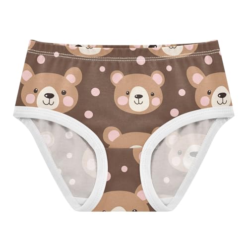 Wusikd Cute Bears Girls' Underwear Cotton Pink Polka Dots Girls Briefs Soft Toddler Underwear 2T