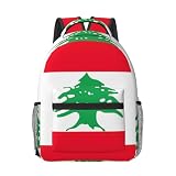 YQxwJL Mochila de viaje con estampado de bandera de Líbano, aprobada para vuelo, resistente al agua, para hombres y mujeres, Negro -, Talla única
