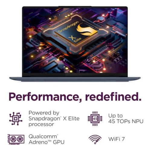 Image of Lenovo Yoga Slim 7X Copilot PC Laptop 14.5 inch Touchscreen OLED 3K 1000 nits Display (Snapdragon X Elite X1E-78-100, 16GB LPDDR5X, 512GB SSD, Backlit KB, WiFi 7, Win 11 Home) w /DKZ USB Port Expander