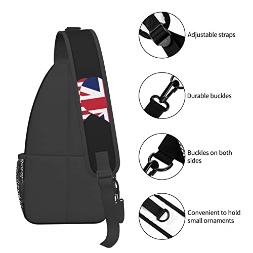 Mochila tipo bandolera unisex con bandera EUA y Reino Unido miniatura 6
