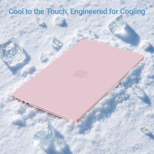 Image of MOSISO Compatible with MacBook Air 15 inch Case M4 M3 M2 2025 2024 2023 Release A3241 A3114 A2941 with Touch ID, Plastic Hard Shell Case&Keyboard Cover&Screen Protector&Storage Bag, Baby Pink