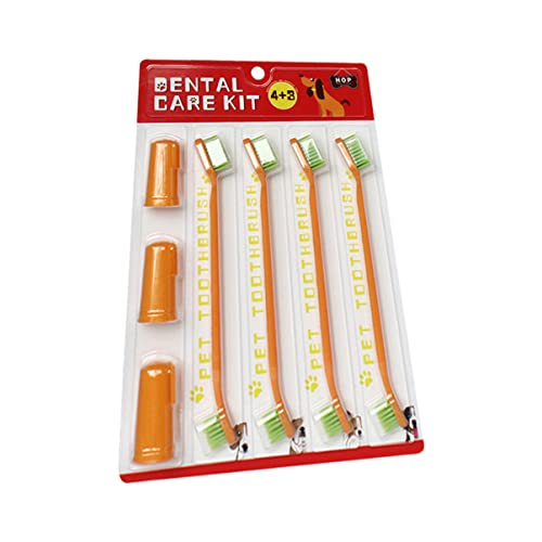 COLLBATH 1Set Professional Pet Toothbrush Ergonomic Finger Toothbrushes for Cats Dogs Non Slip Design for Easy Use Multi Functional Care for Pet Oral Health