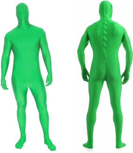 BOLLUMA Fotografía Cromakey Traje Verde de Cuerpo, Unisex Traje Verde de Cuerpo de Estirtraje para Video, filmación, Una Pieza