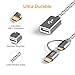 CableCreation Micro USB + USB C to USB 2.0 Female Adapter Cable, 0.6ft Short USB C and Micro USB OTG Cable, Compatible with Pixel 3 XL 2 XL, Galaxy S20/S10/S10+/S9/S9+, 0.18M / Space Gray