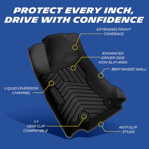 Image of Michelin Vehicle Mats for 2020-2025 Subaru Outback & Legacy (3 Piece) | Not Fit 2026, All-Weather TPE Custom Fit Liner, Premier