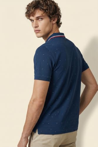 Image of Allen Solly Men's Polo T-Shirt | Polycotton Blend | Color-Block Print | Regular Fit | Smart Casual Wear