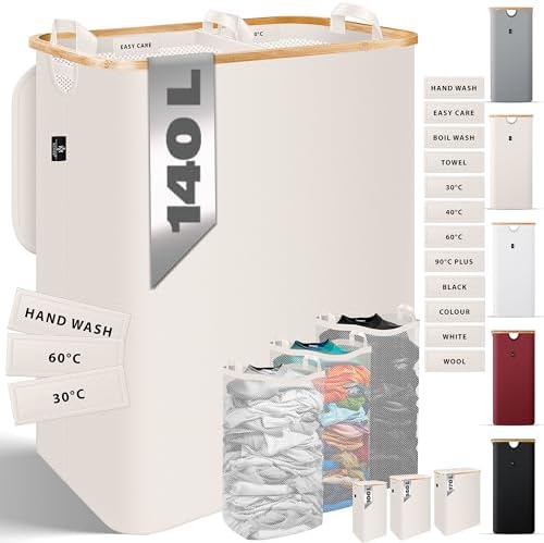 Cesto Portabiancheria KESSER 4 Scomparti Con Ruote | Organizzazione Bucato - Foto 5