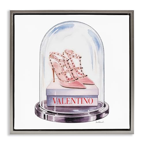 Stupell Industries 'Pink Heels in Bell Jar'| Floating Frame Canvas Art