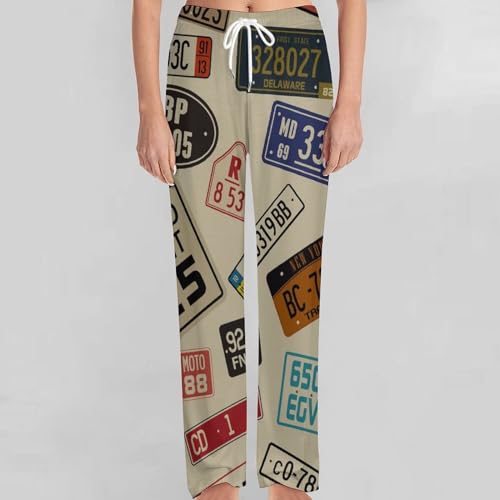 Étiquette rétro bas de pyjama femme long et fluide avec poches S - 3
